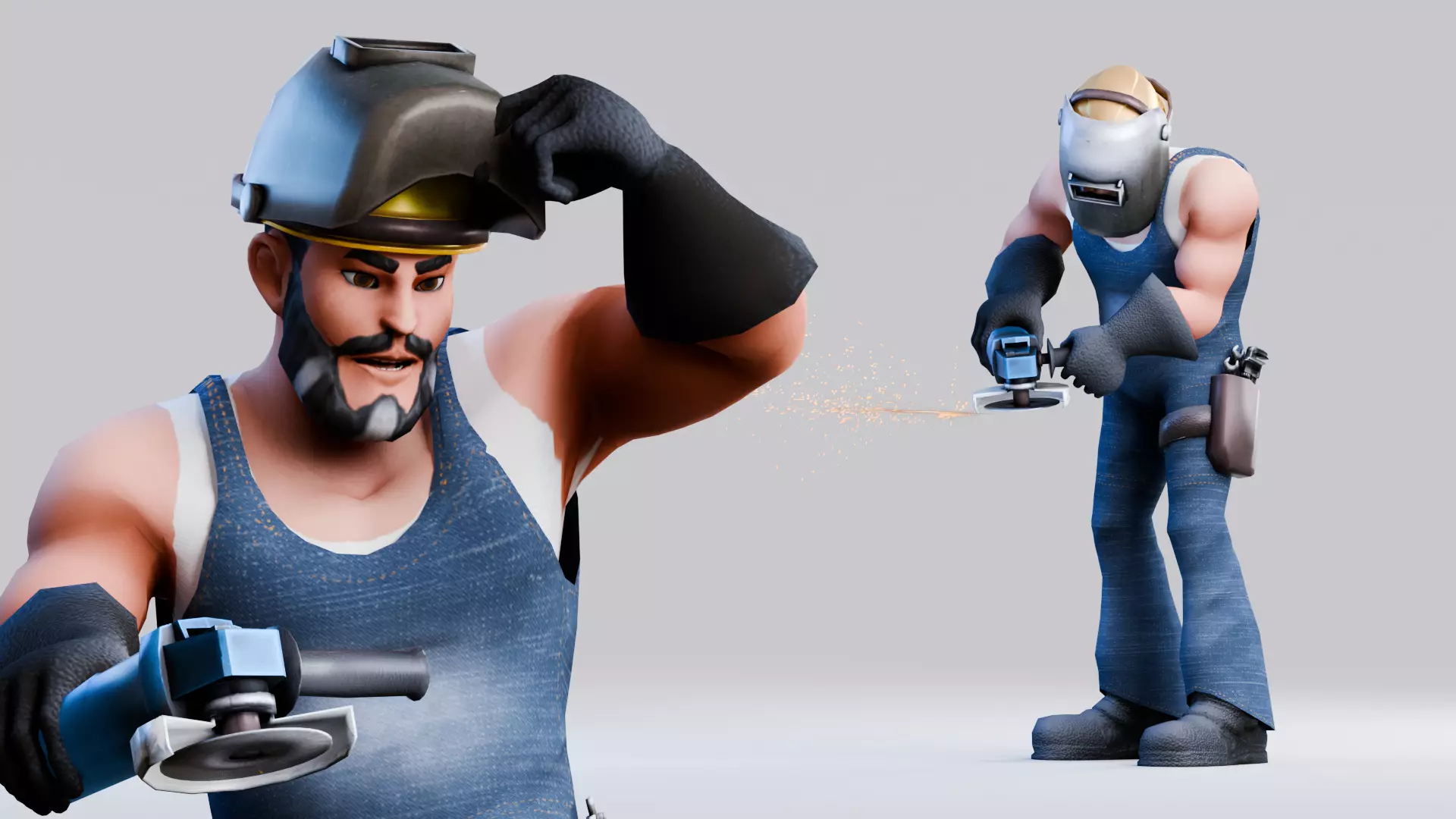 Construction Jobs - Iron Worker Low-poly 3D model_0