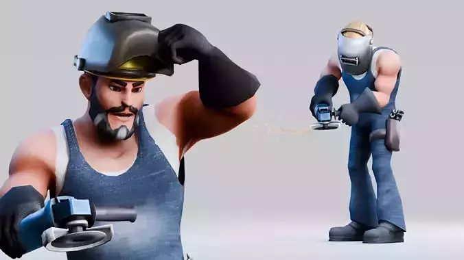Construction Jobs - Iron Worker Low-poly 3D model