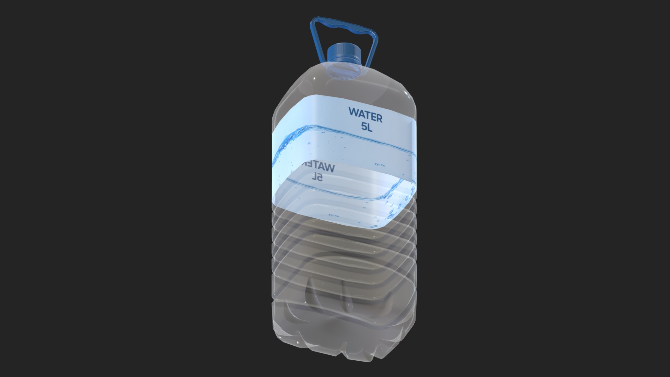 Water Bottle 5L Low Poly 3D model_10