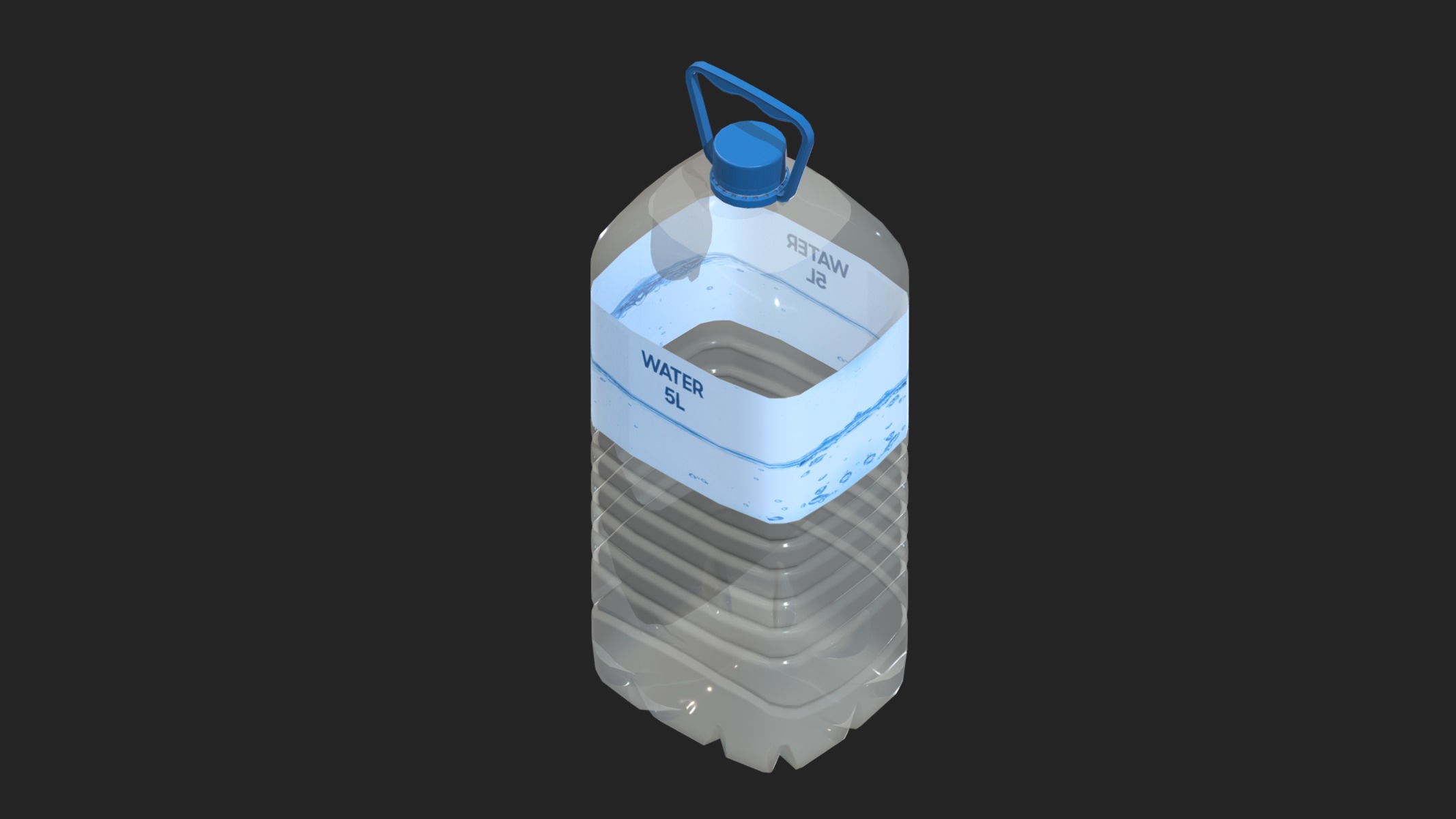 Water Bottle 5L Low Poly 3D model_6