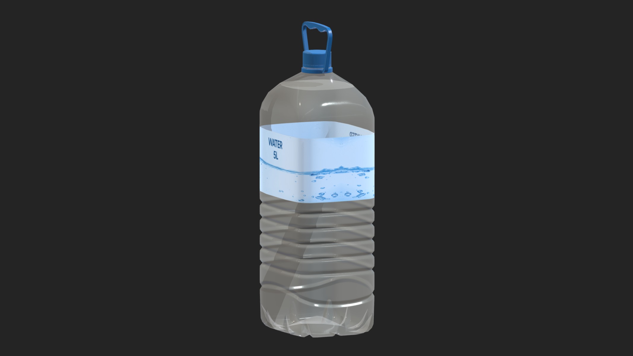 Water Bottle 5L Low Poly 3D model_4
