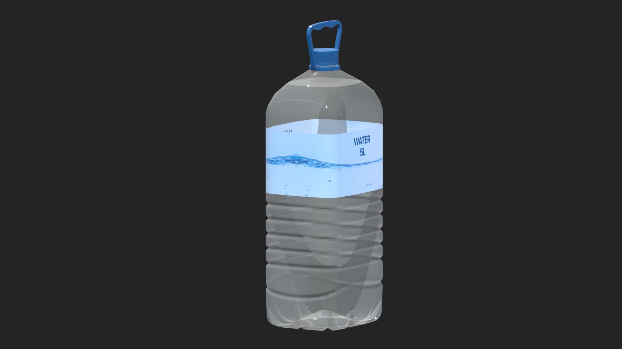 Water Bottle 5L Low Poly 3D model_2