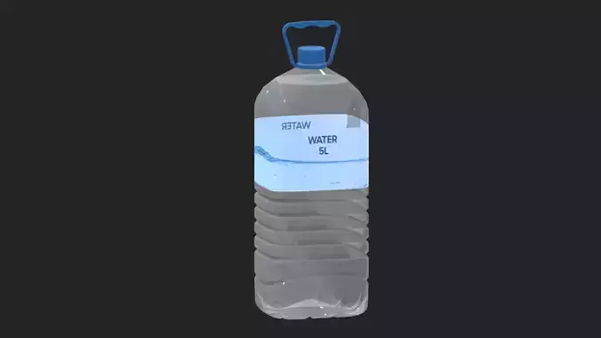 Water Bottle 5L Low Poly 3D model