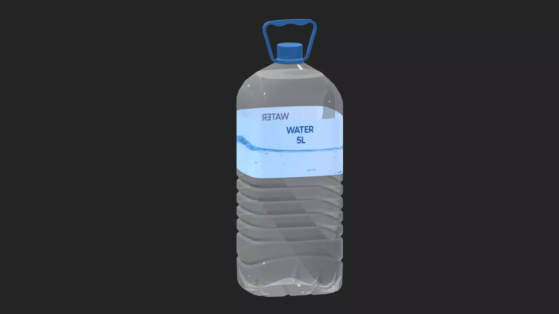 Water Bottle 5L Low Poly 3D model_0
