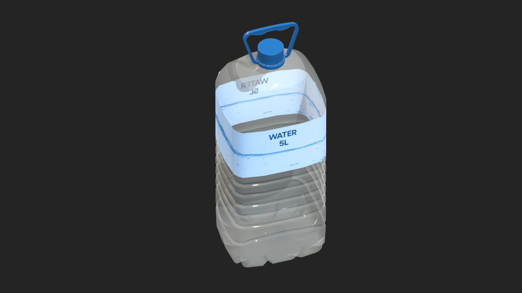 Water Bottle 5L Low Poly 3D model_8