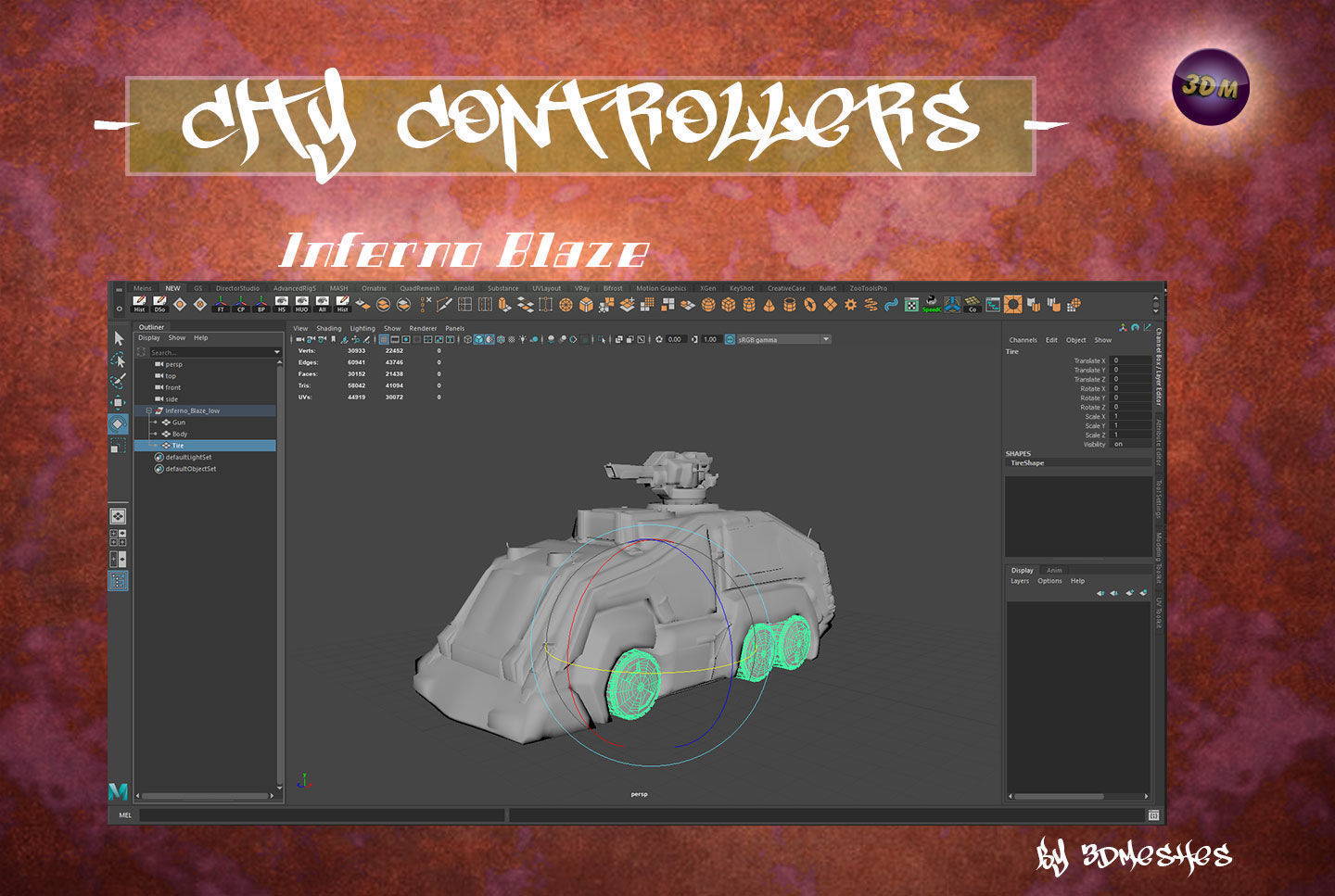 City Controllers - Inferno Blaze - PBR lowpoly Low-poly 3D model_26