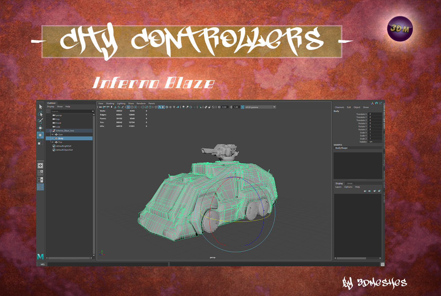 City Controllers - Inferno Blaze - PBR lowpoly Low-poly 3D model_25