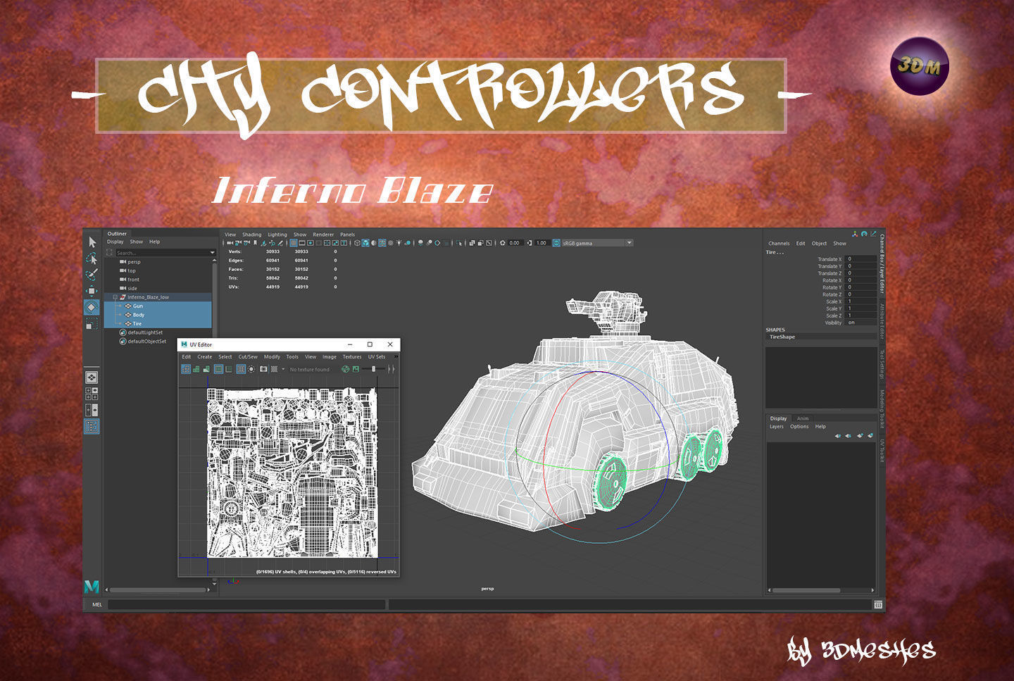 City Controllers - Inferno Blaze - PBR lowpoly Low-poly 3D model_27