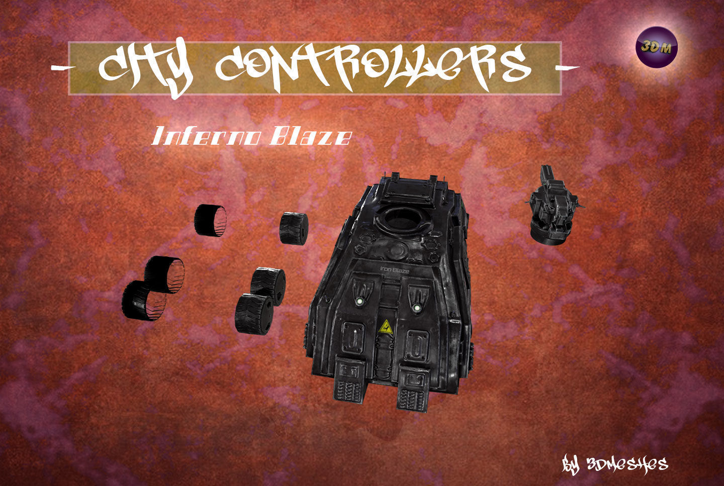 City Controllers - Inferno Blaze - PBR lowpoly Low-poly 3D model_19