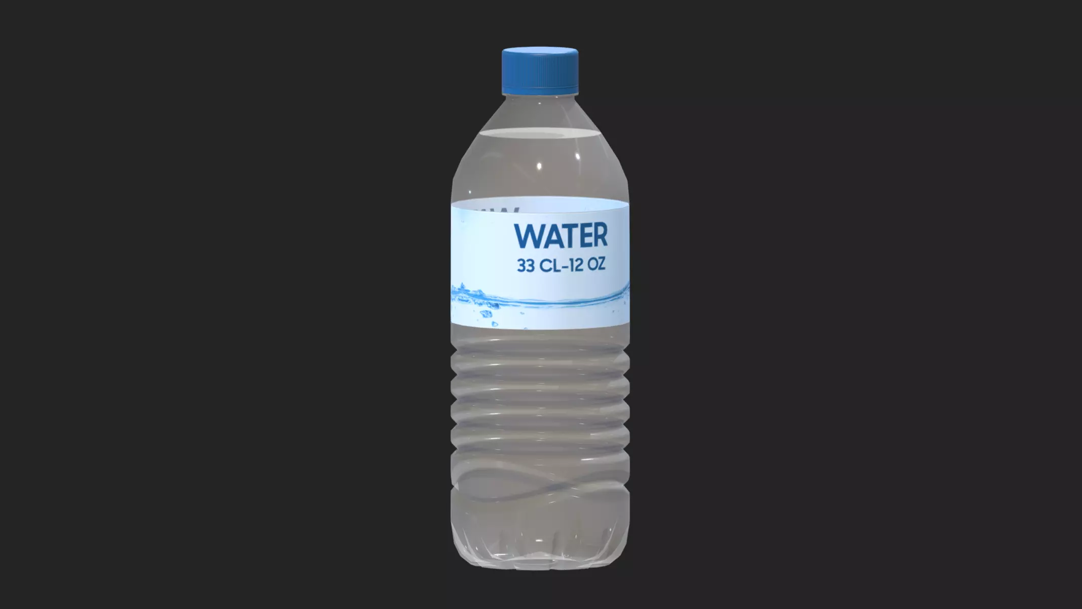 Water Bottle 12OZ Low Poly Low-poly 3D model