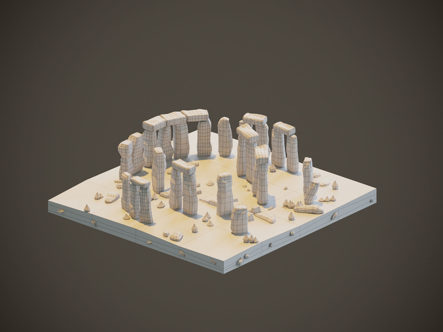 Stonehenge  Low-poly 3D model_2