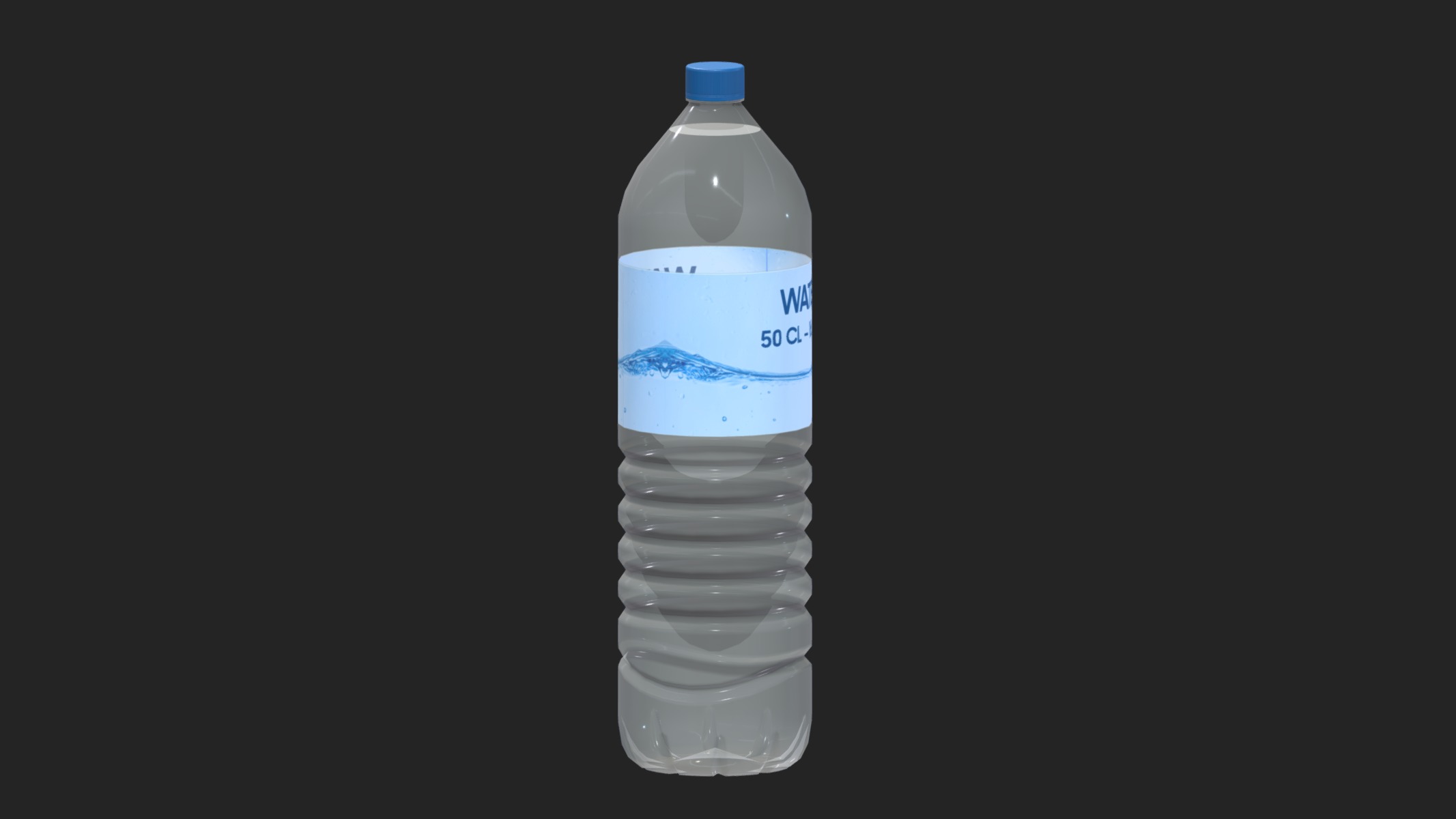 Water Bottle 16OZ Low Poly Low-poly 3D model_2