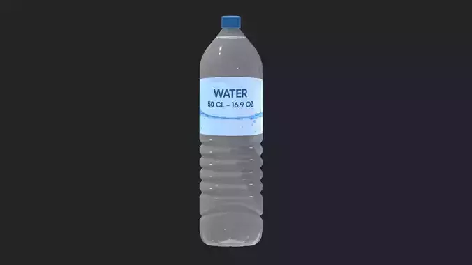 Water Bottle 16OZ Low Poly Low-poly 3D model