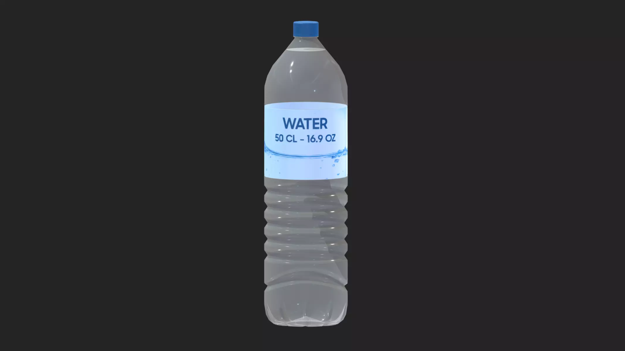 Water Bottle 16OZ Low Poly Low-poly 3D model_0