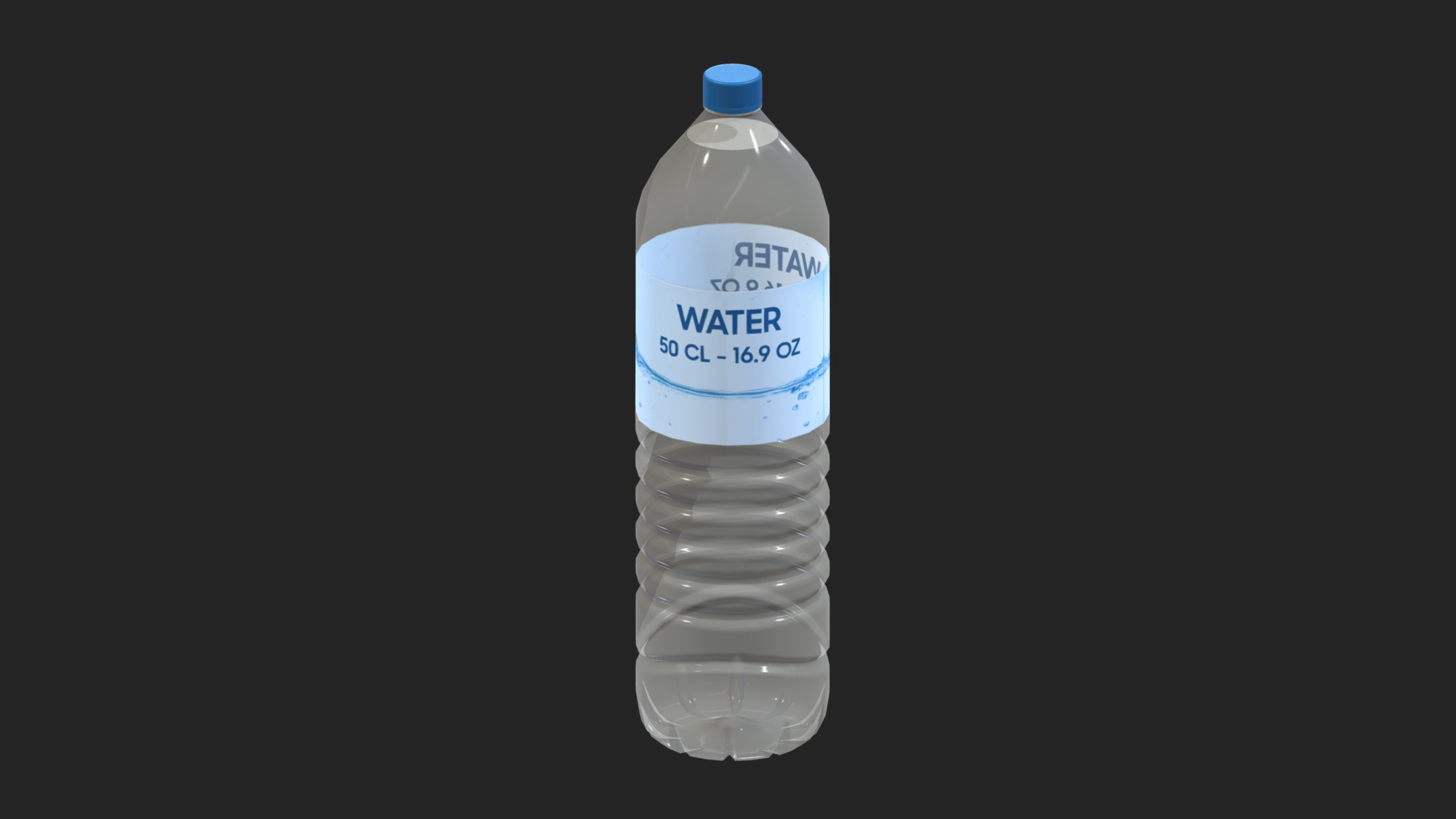 Water Bottle 16OZ Low Poly Low-poly 3D model_6