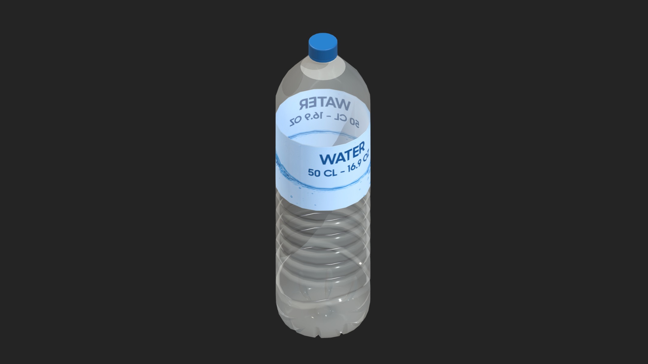 Water Bottle 16OZ Low Poly Low-poly 3D model_8