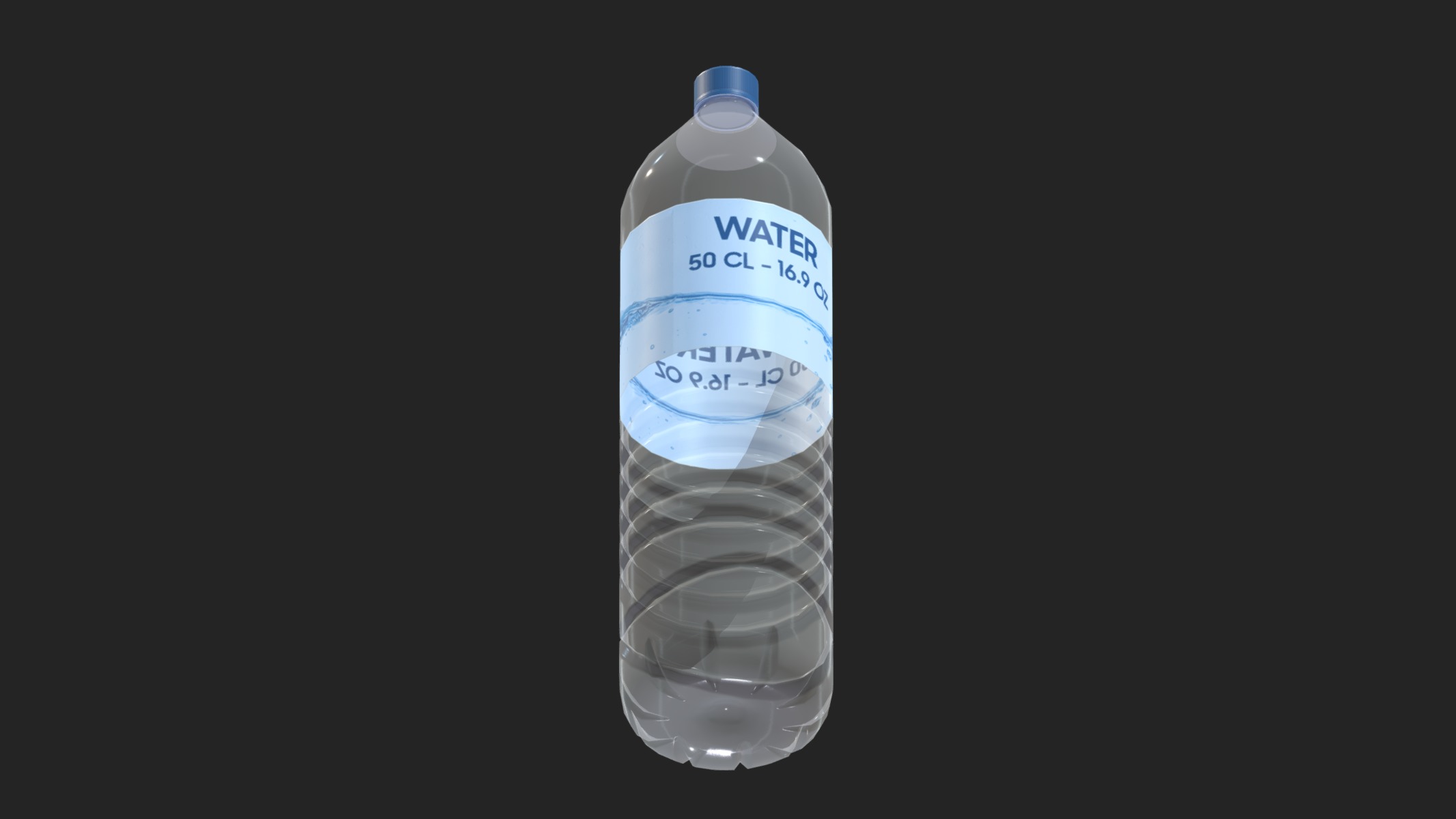 Water Bottle 16OZ Low Poly Low-poly 3D model_10