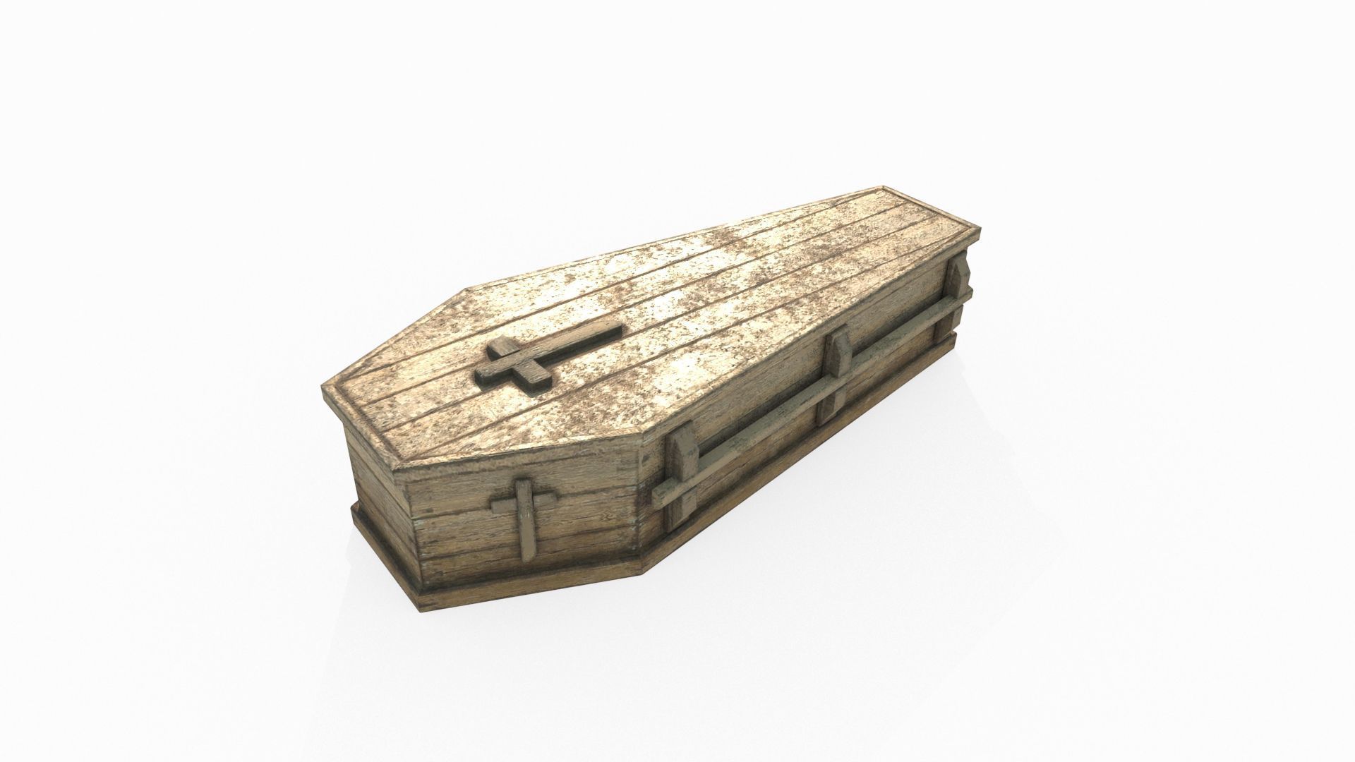 Wooden coffin 3D model_3