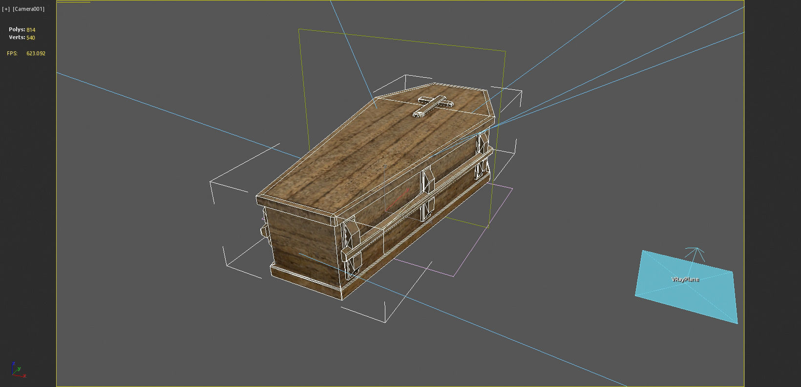Wooden coffin 3D model_6