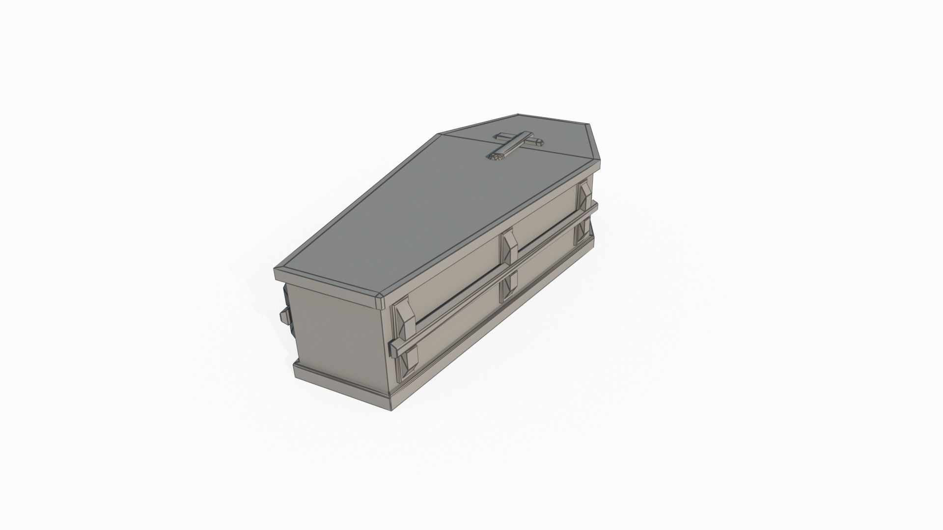 Wooden coffin 3D model_5