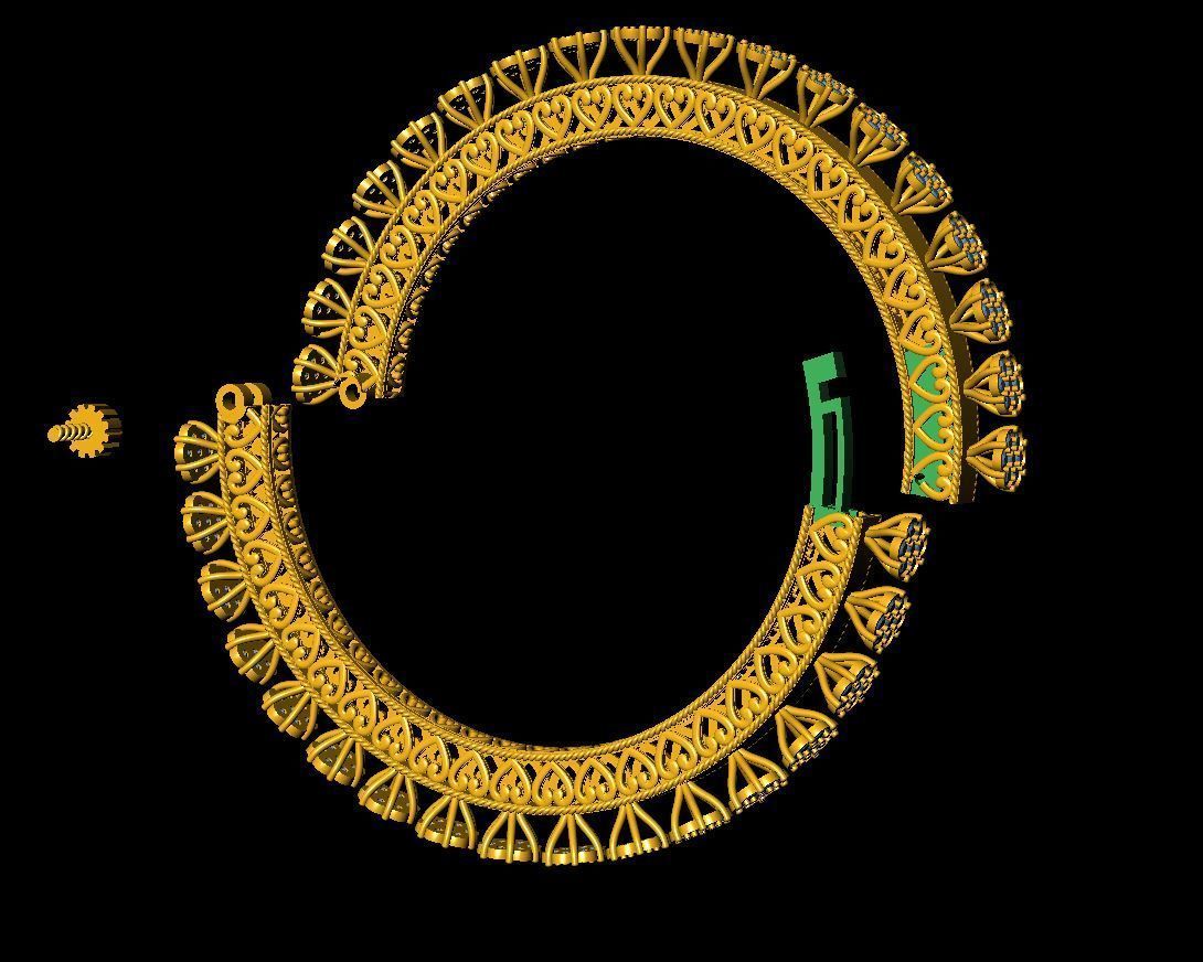 pacheli diamond bangles 3D print model_5