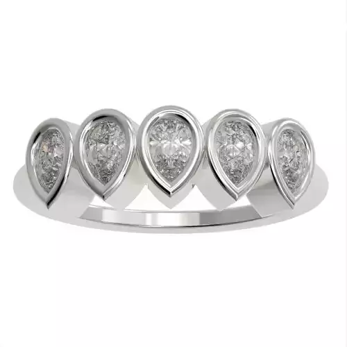 Pear cut bezel ring N7 3D print model