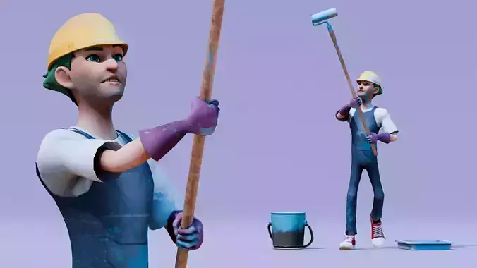 Construction Jobs - Painter Low-poly 3D model