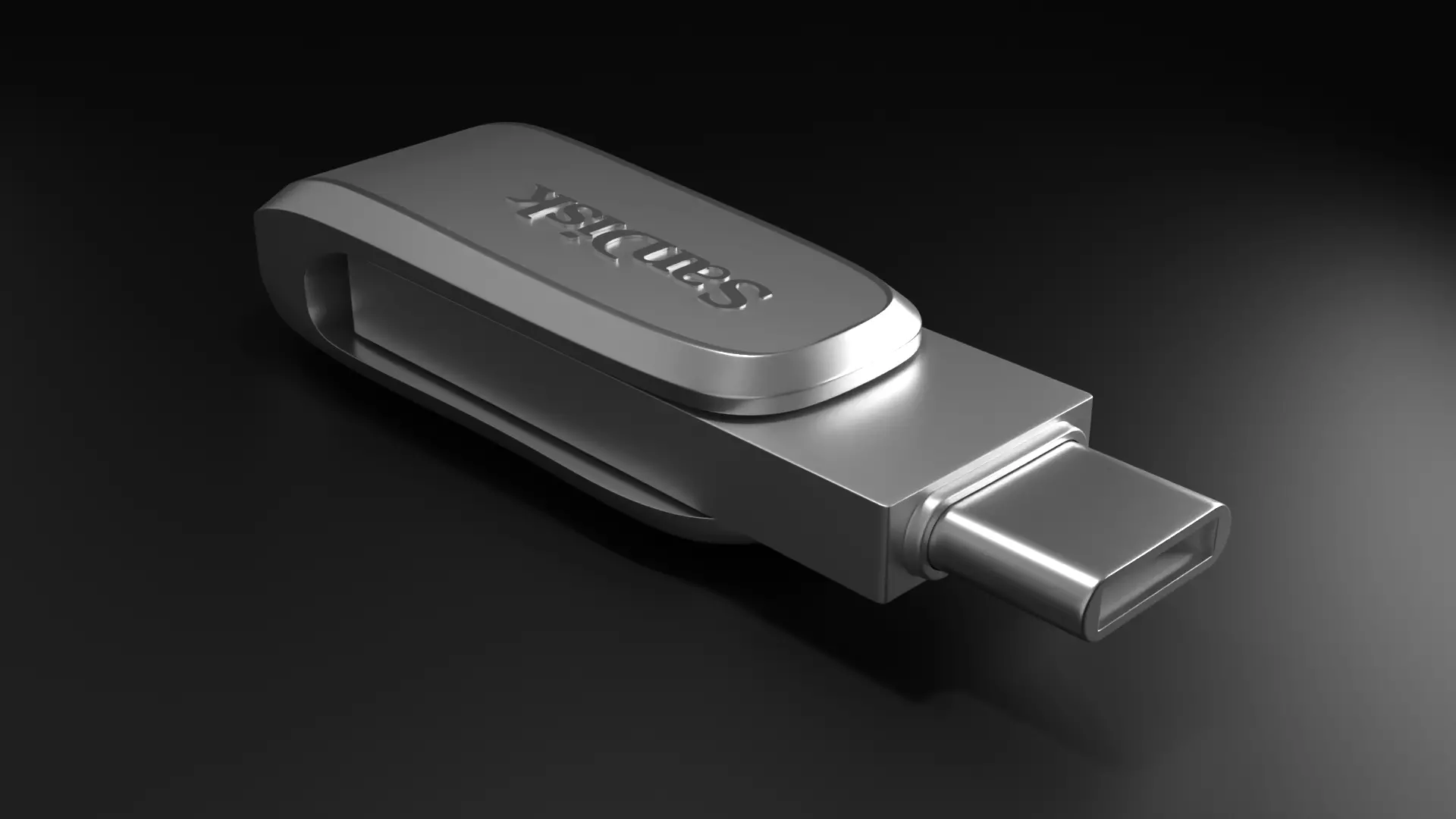 Sanddisk Pendrive Low-poly 3D model
