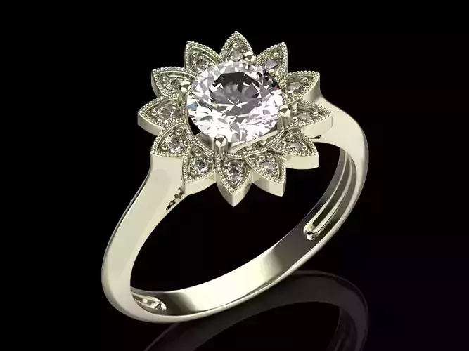 Halo ring 008 6mm center stone