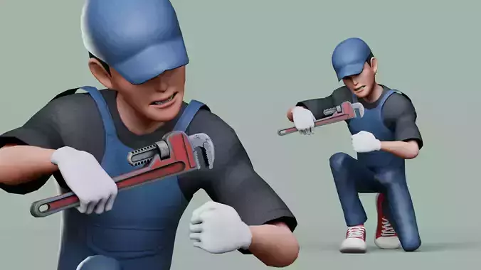 Construction Jobs - Painter Low-poly 3D model