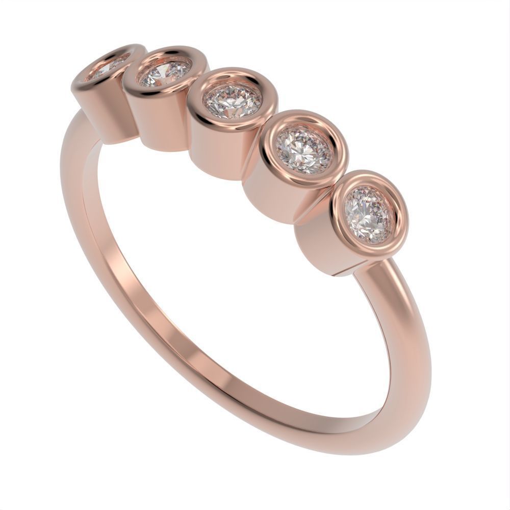 Round cut bezel ring N9 3D print model_14