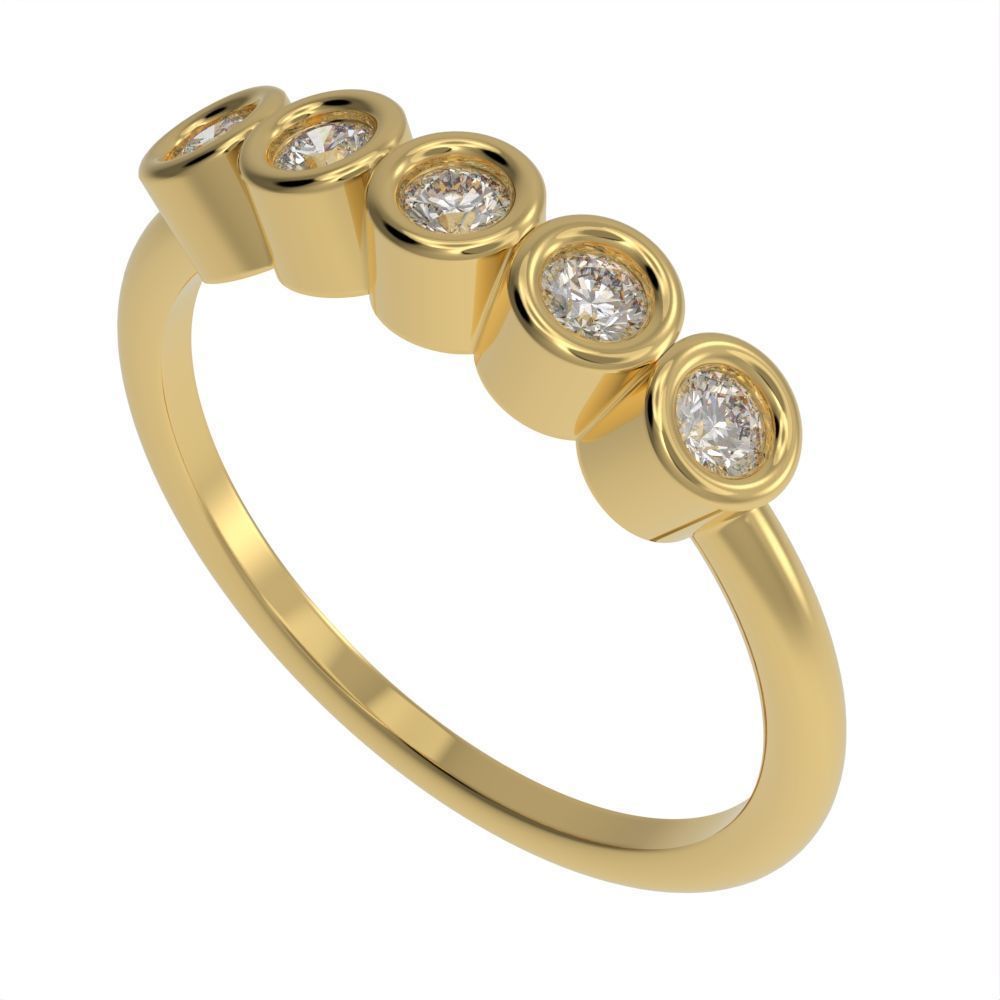 Round cut bezel ring N9 3D print model_11