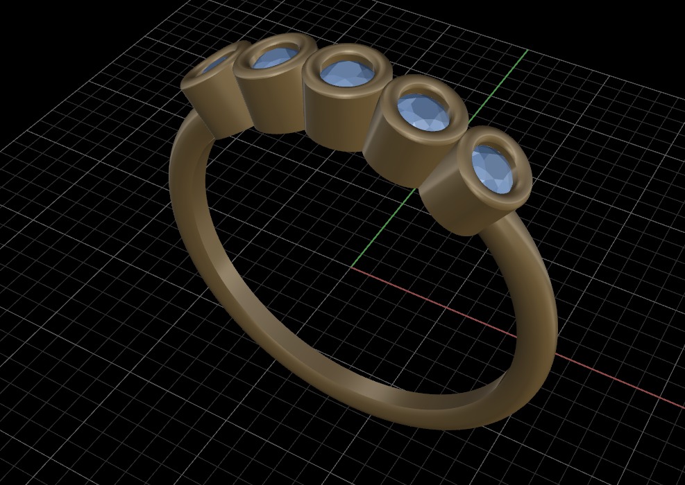 Round cut bezel ring N9 3D print model_20