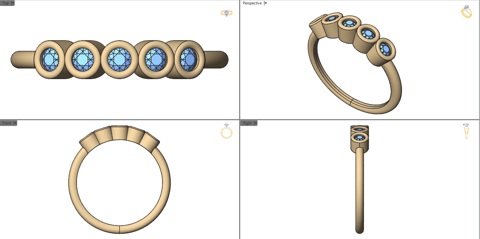 Round cut bezel ring N9 3D print model_21