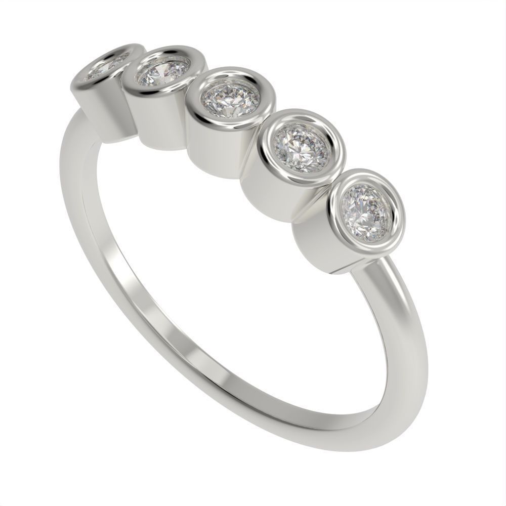 Round cut bezel ring N9 3D print model_8