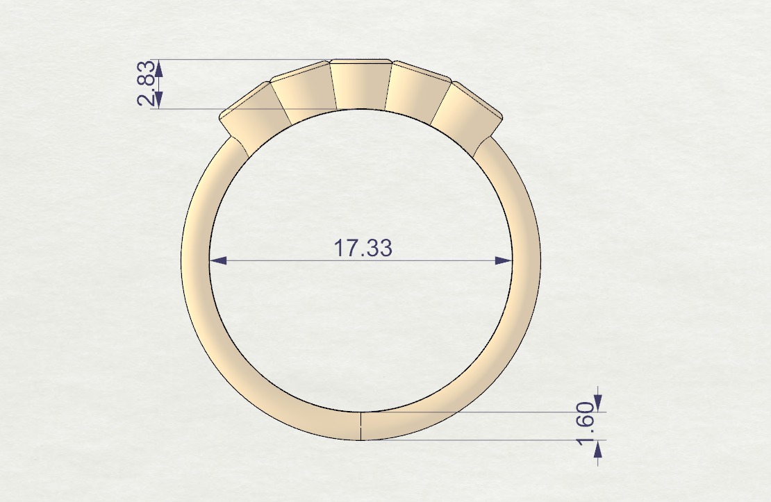 Round cut bezel ring N9 3D print model_3