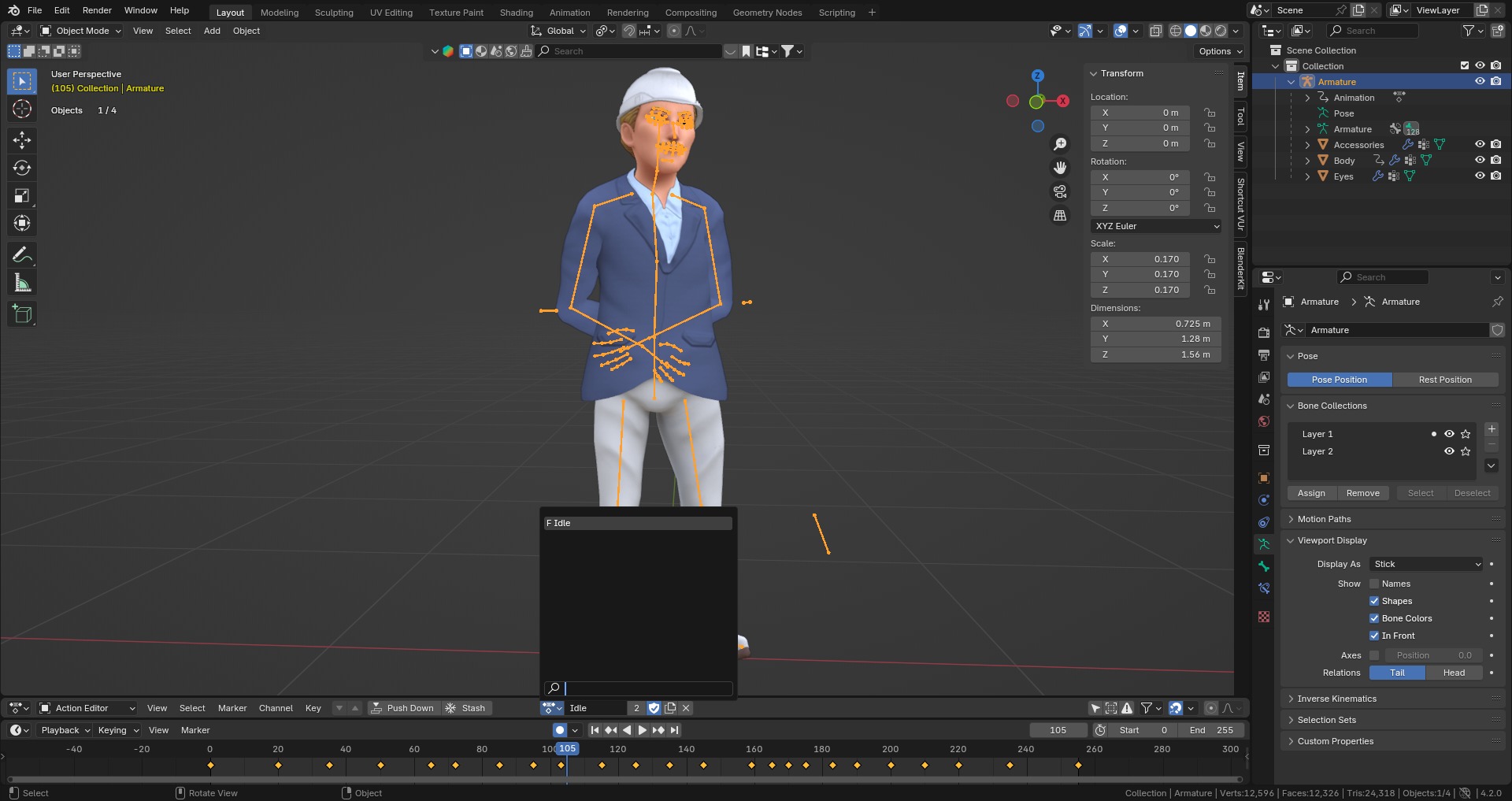 Construction Jobs - Project Owner Low-poly 3D model_5