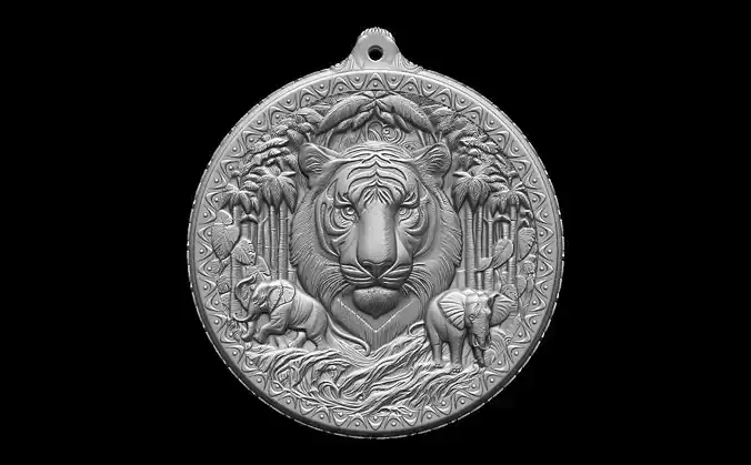 HM Tiger and Forest Keychain 002 