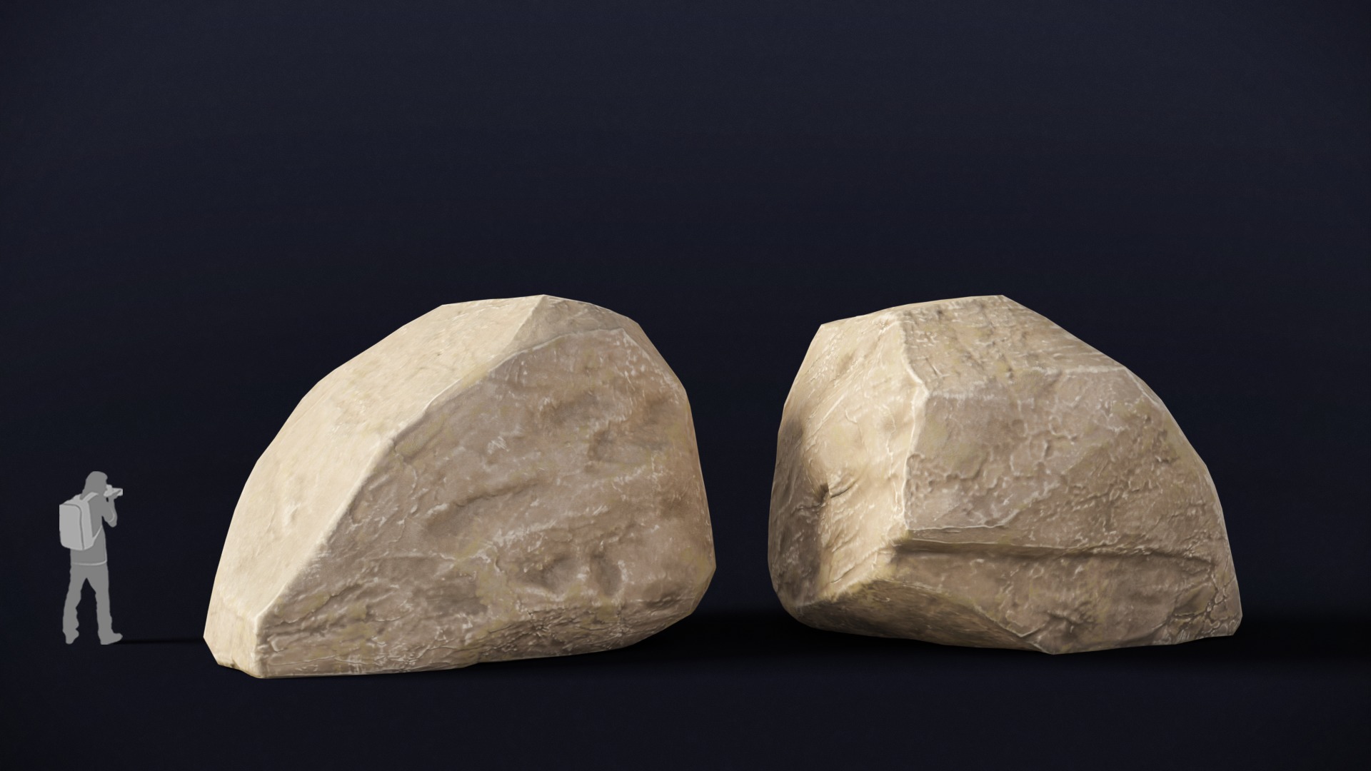 15 Stylized Grey Rocks Low Poly 3D Assets for Games and VR Low-poly 3D model_4