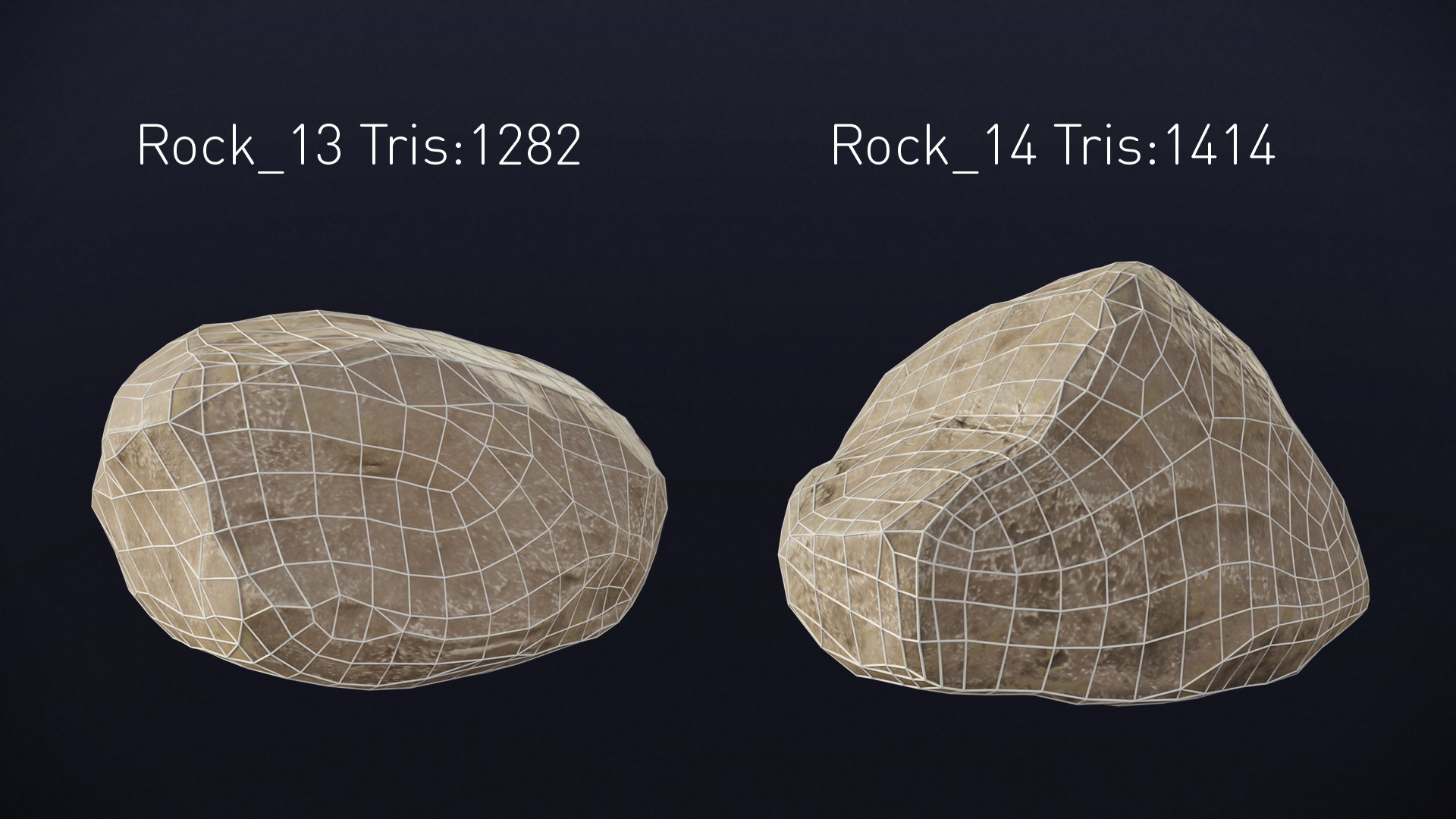 15 Stylized Grey Rocks Low Poly 3D Assets for Games and VR Low-poly 3D model_23