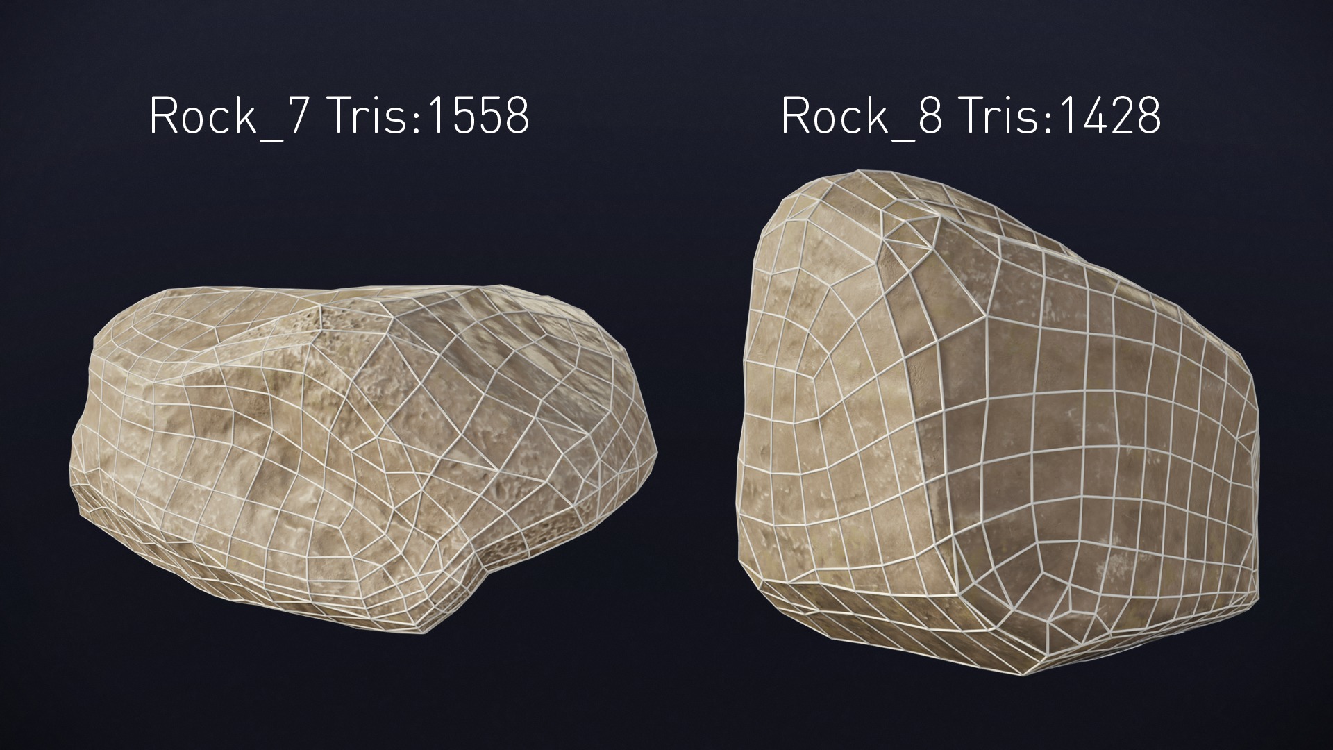 15 Stylized Grey Rocks Low Poly 3D Assets for Games and VR Low-poly 3D model_20