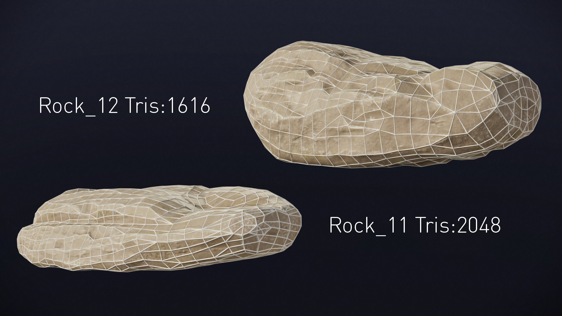 15 Stylized Grey Rocks Low Poly 3D Assets for Games and VR Low-poly 3D model_22