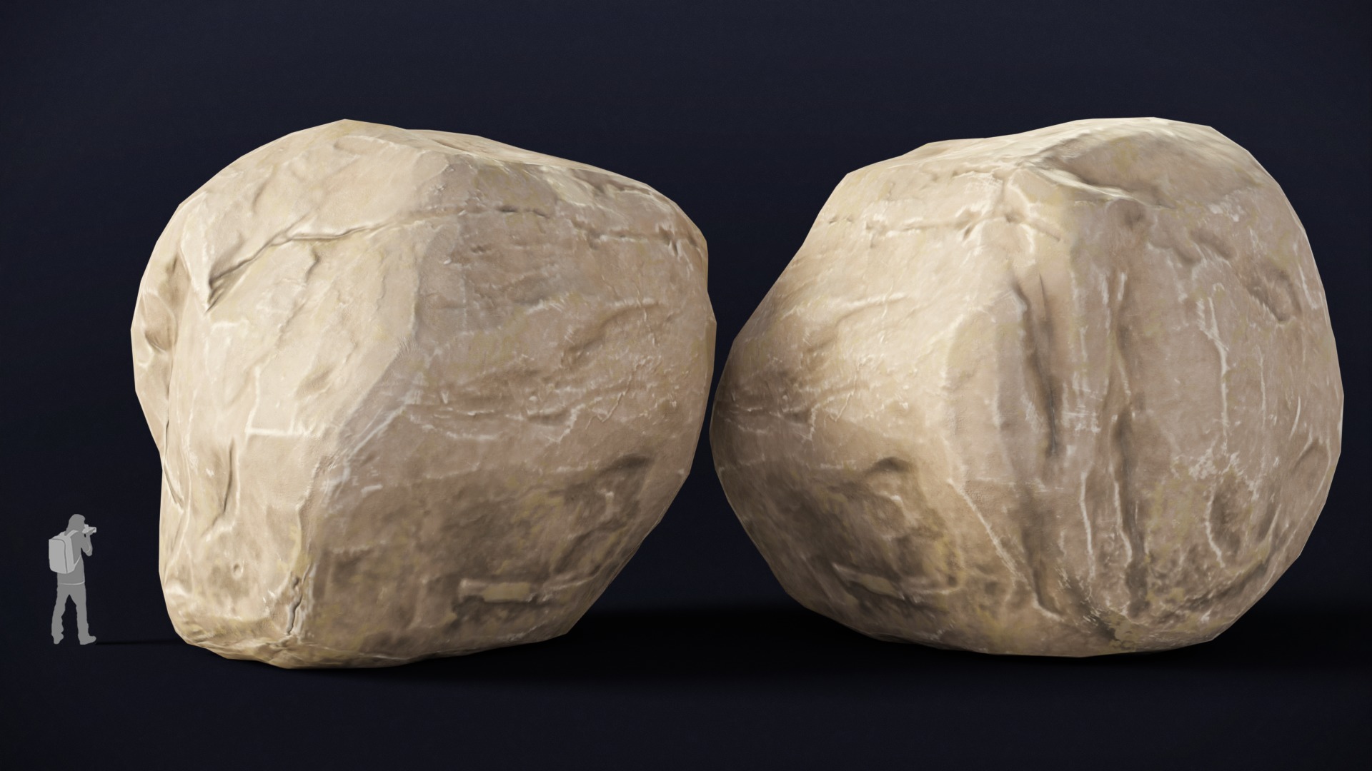 15 Stylized Grey Rocks Low Poly 3D Assets for Games and VR Low-poly 3D model_1