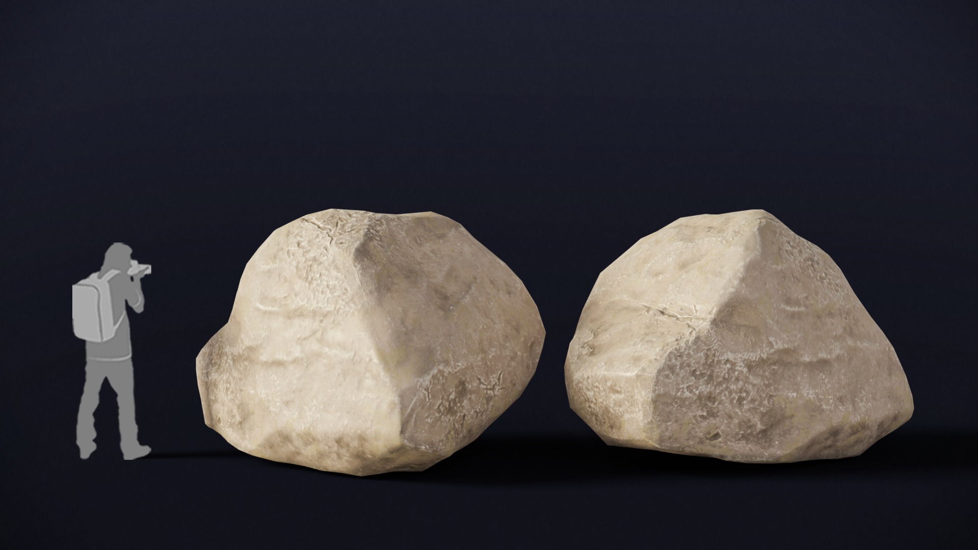 15 Stylized Grey Rocks Low Poly 3D Assets for Games and VR Low-poly 3D model_14