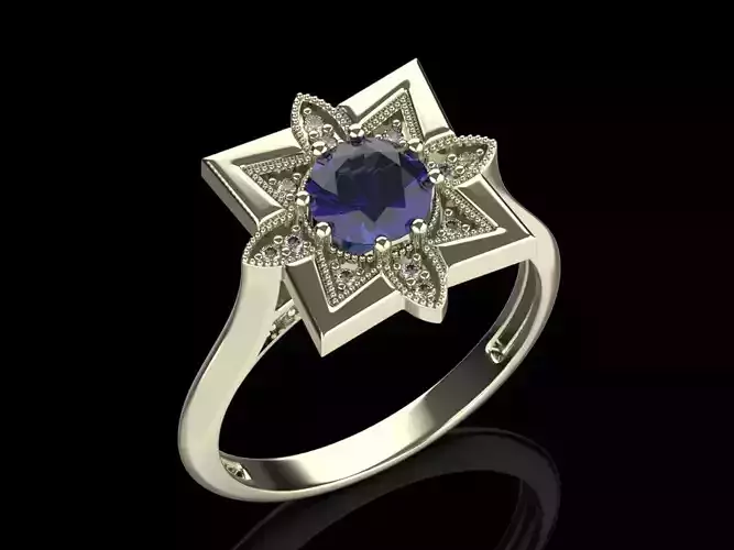 Halo ring 009 6mm center stone