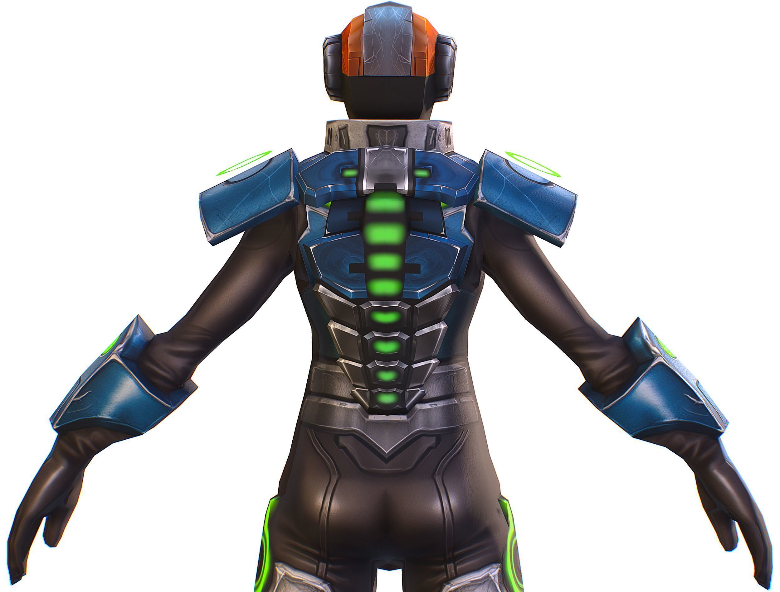 Cartoon Sci-Fi Cyborg Drone Trooper Soldier Low-poly 3D model_22