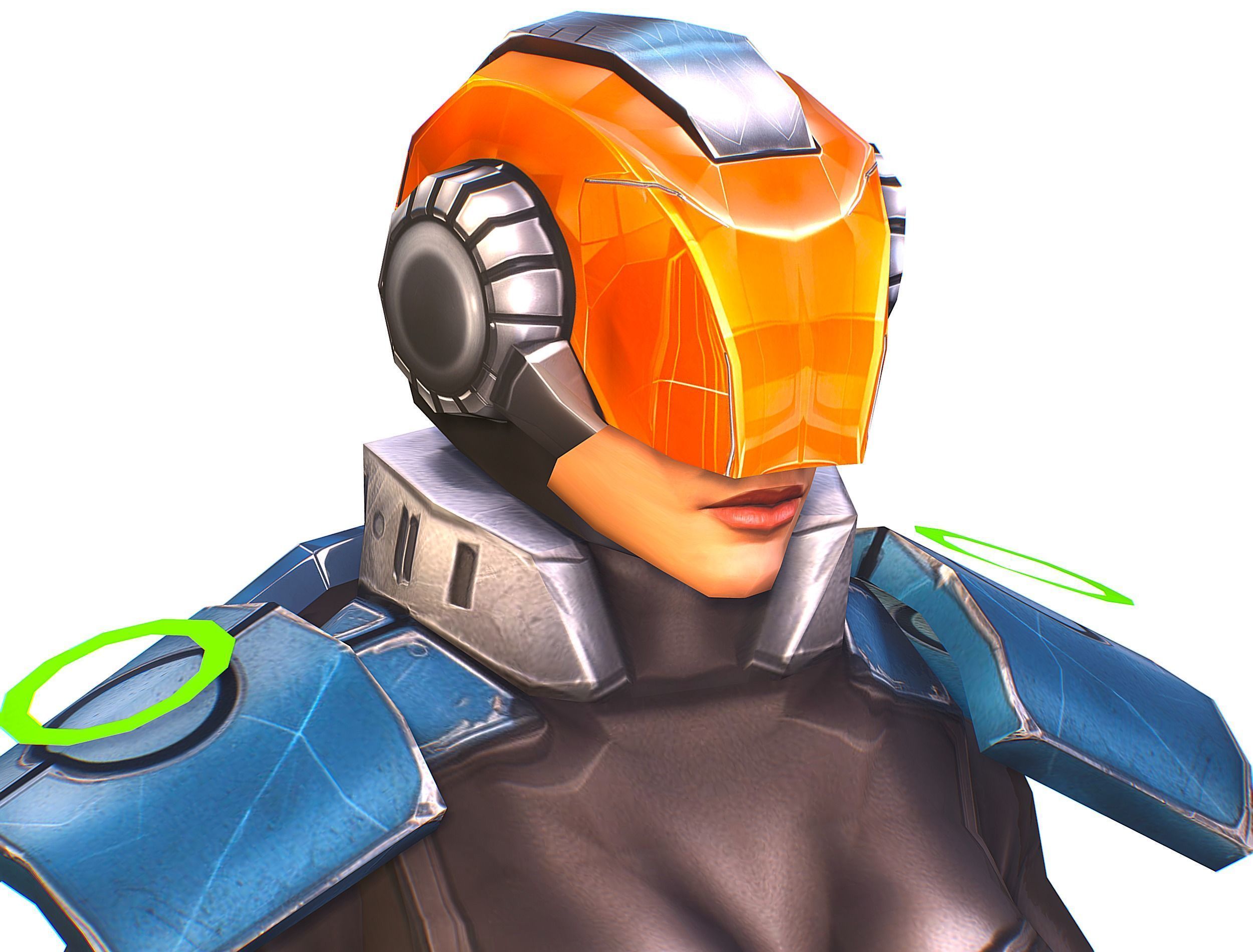 Cartoon Sci-Fi Cyborg Drone Trooper Soldier Low-poly 3D model_27