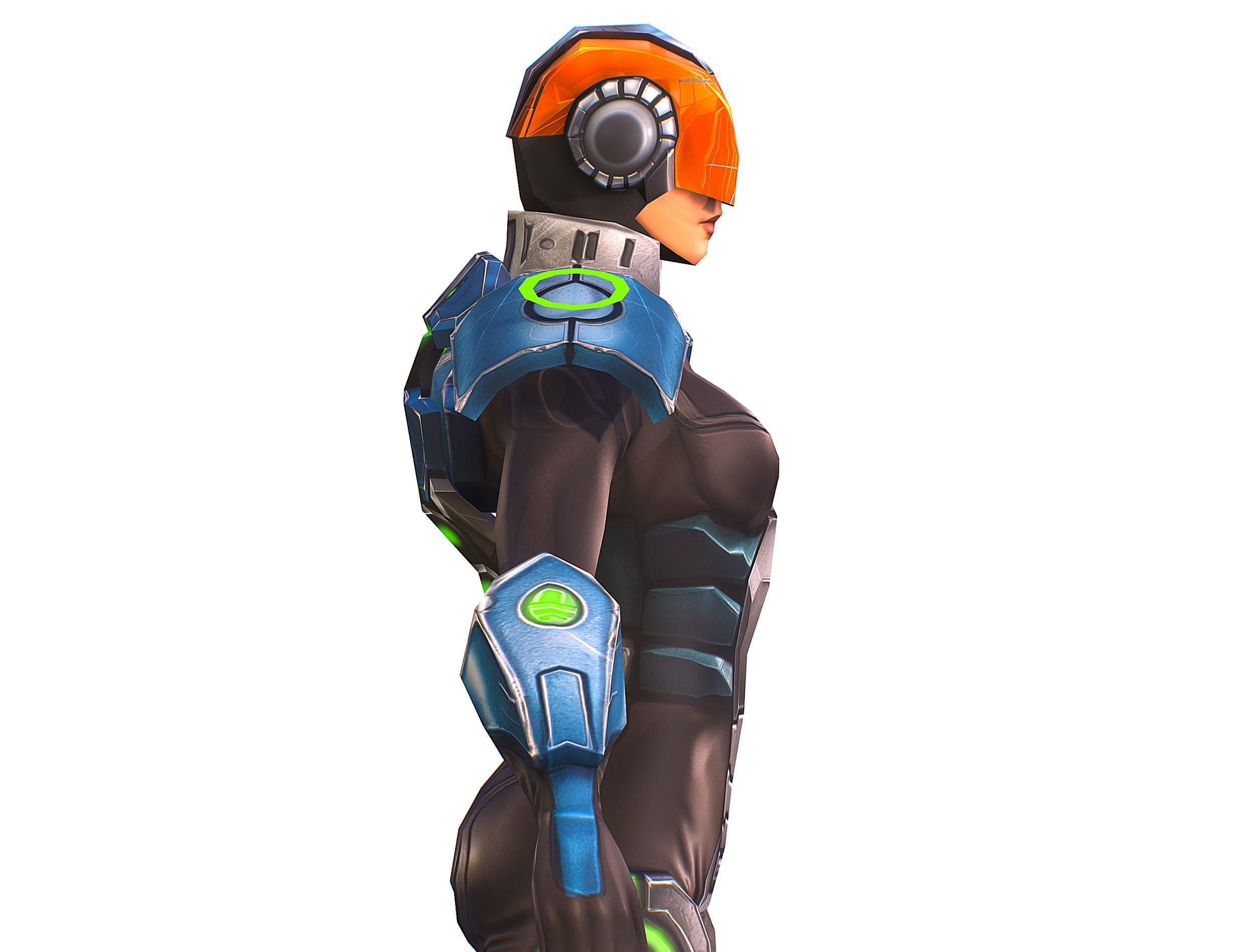 Cartoon Sci-Fi Cyborg Drone Trooper Soldier Low-poly 3D model_25