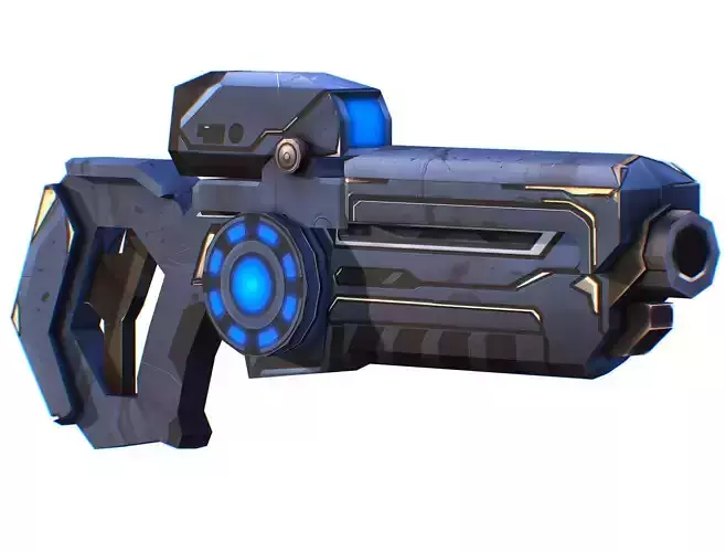 LowPoly Sci-Fi Cartoon Assault Rifle Future Low-poly 3D model