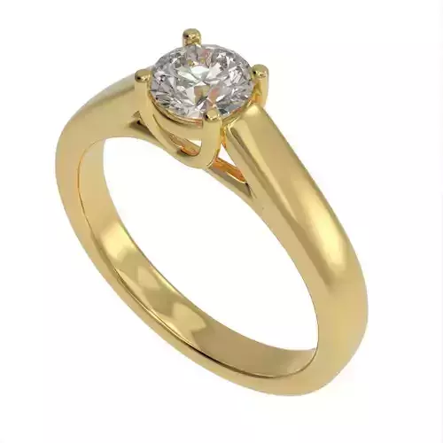 Round cut one stone engagement ring